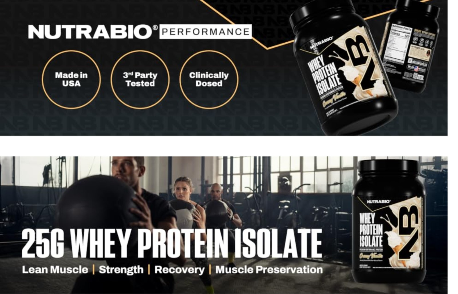 NutraBio WHEY PROTEIN ISOLATE 2 lb (30 Servings) Cinn Sugar Donut BEST BY 10/26