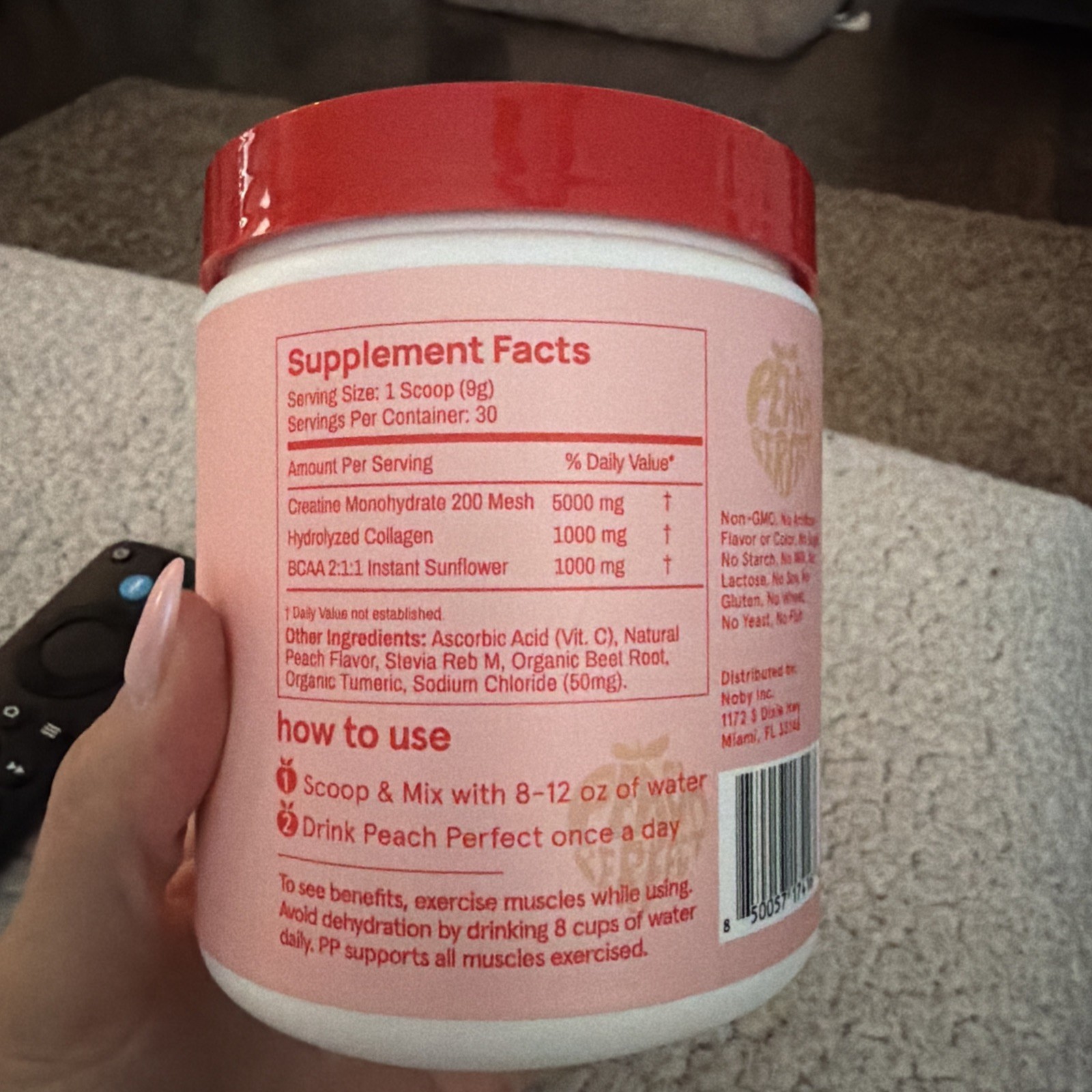 Peach Perfect Creatine Monohydrate Powder, Glute Builder Creatine for Women