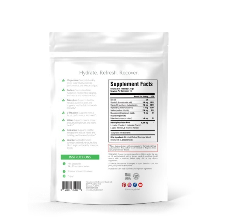 Hydrate – Lemon Lime Electrolyte Drink Mix | 16‑Serving Bag or 16 Stick Packs
