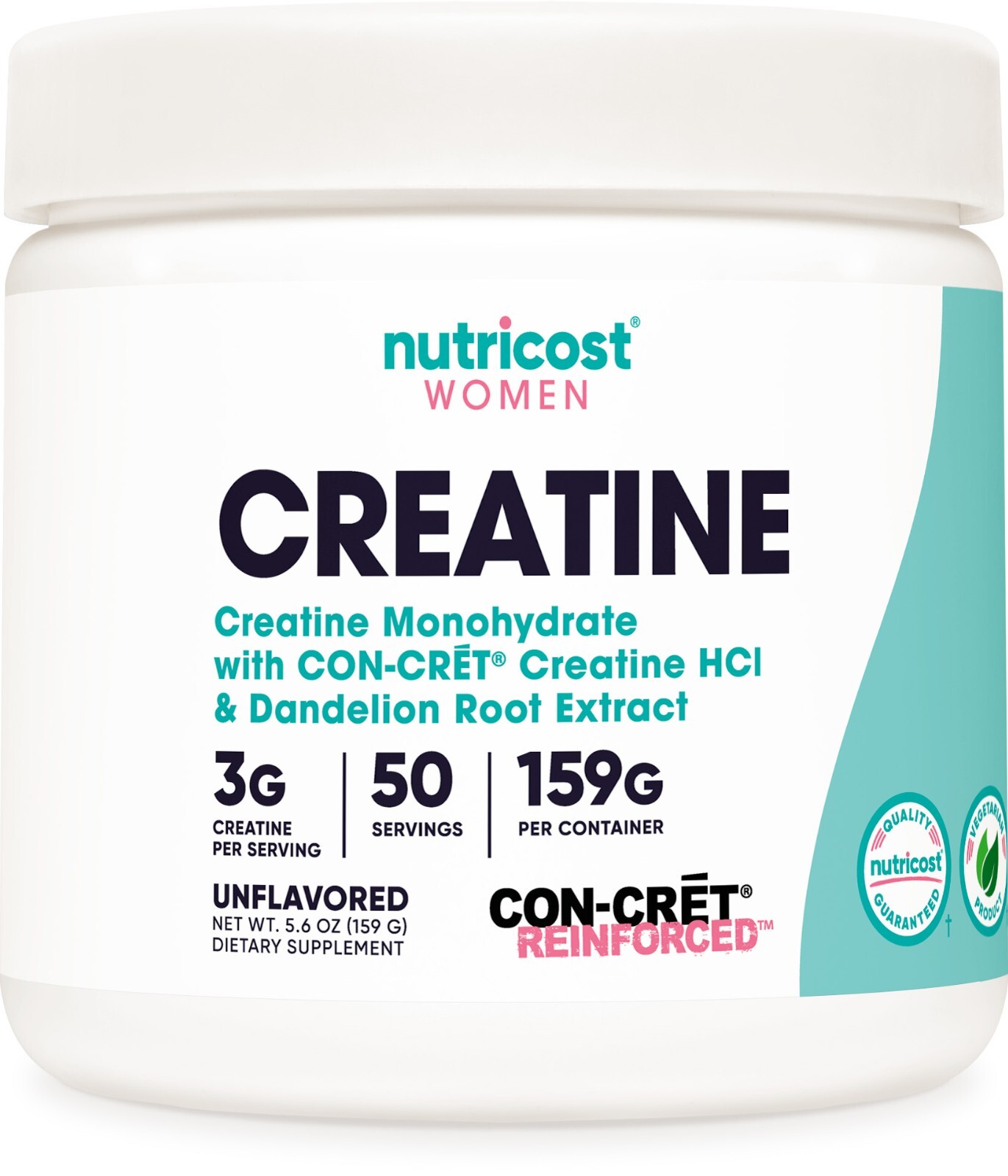 Nutricost Creatine Monohydrate Powder for Women, Unflavored, 50 Servings