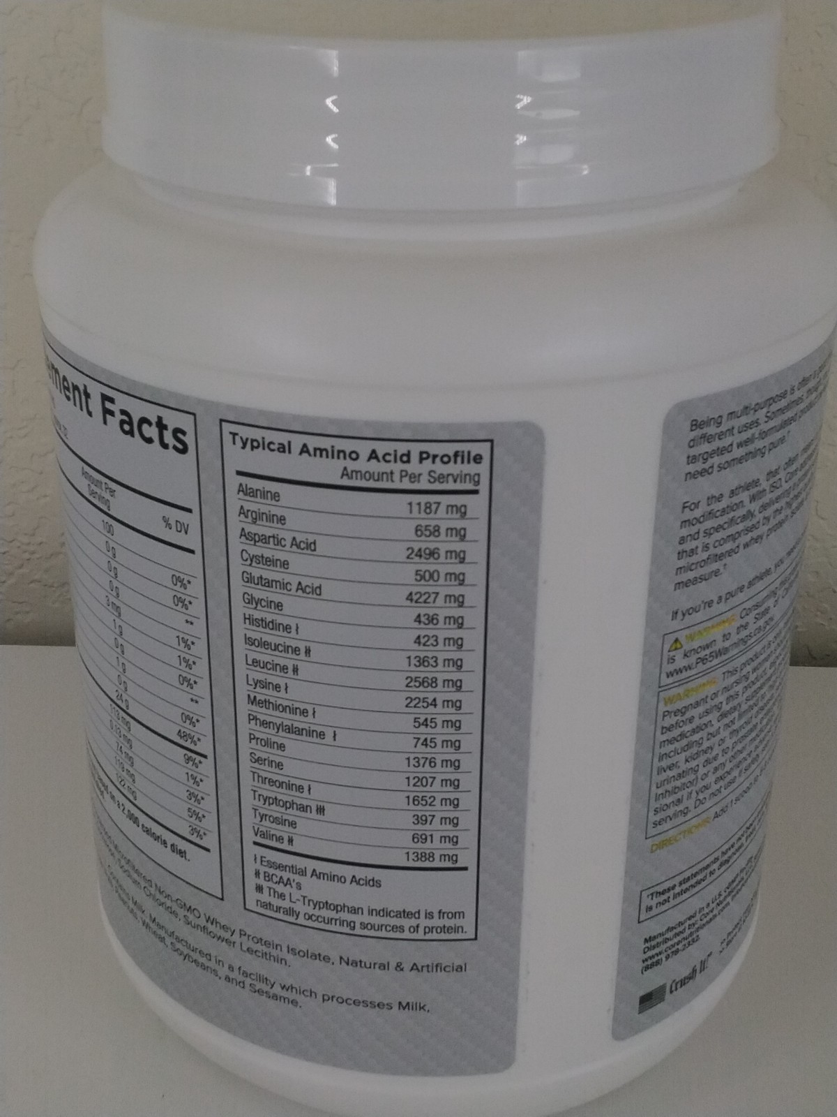 Core Nutritionals ISO Ultra-Pure Isolate Whey Protein 2lb Lemon Pound Cake