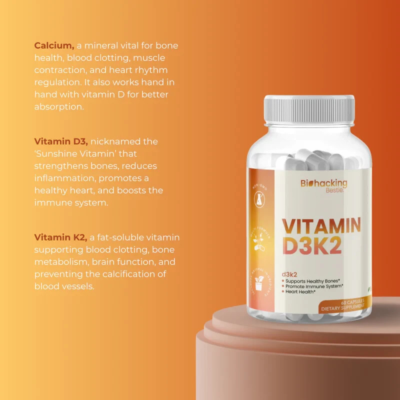 Biohacking VITAMIN D3K2 – 60 Count EXP 2026