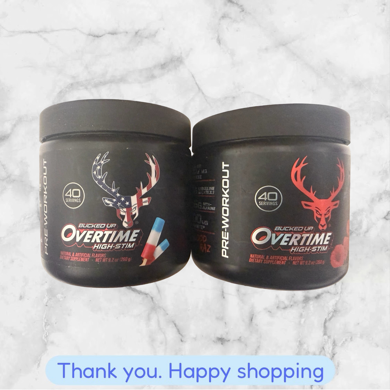 FOR 2 BUCKED UP HIGH-STIM Merica Rocket + Bloody Raz PRE-WORKOUT 40 SERVINGS