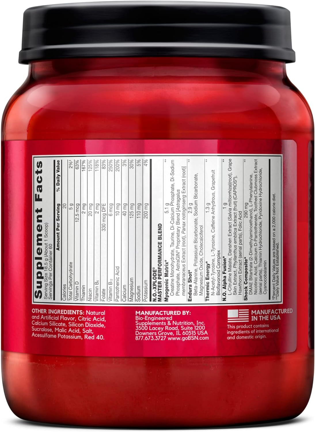 N.O.-XPLODE Pre Workout Supplement with Creatine, Beta-Alanine, and Energy, Frui