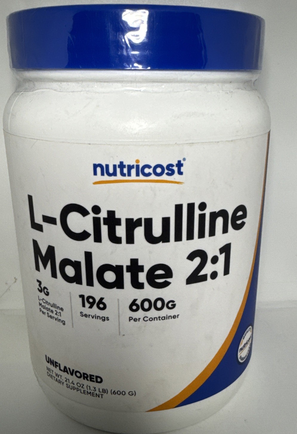Nutricost L- Citrine Malate 2:1 Unflavored 600 G Exp 04/2027-Brand New-US Seller