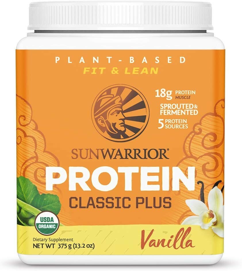 Sunwarrior Organic Classic Plus Vanilla Protein Powder, Vanilla 13.2 oz