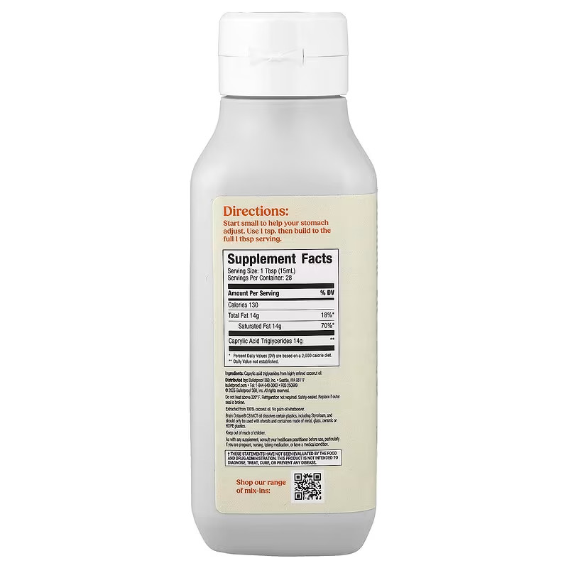 Brain Octane C8 MCT Oil 14 fl oz (414 ml)