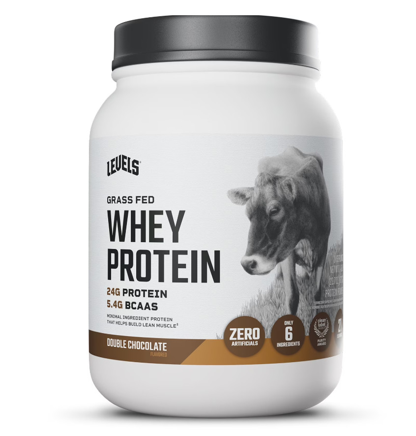 Levels Grass Fed Whey Protein Powder, No Artificials, 24G of Protein, Double Cho