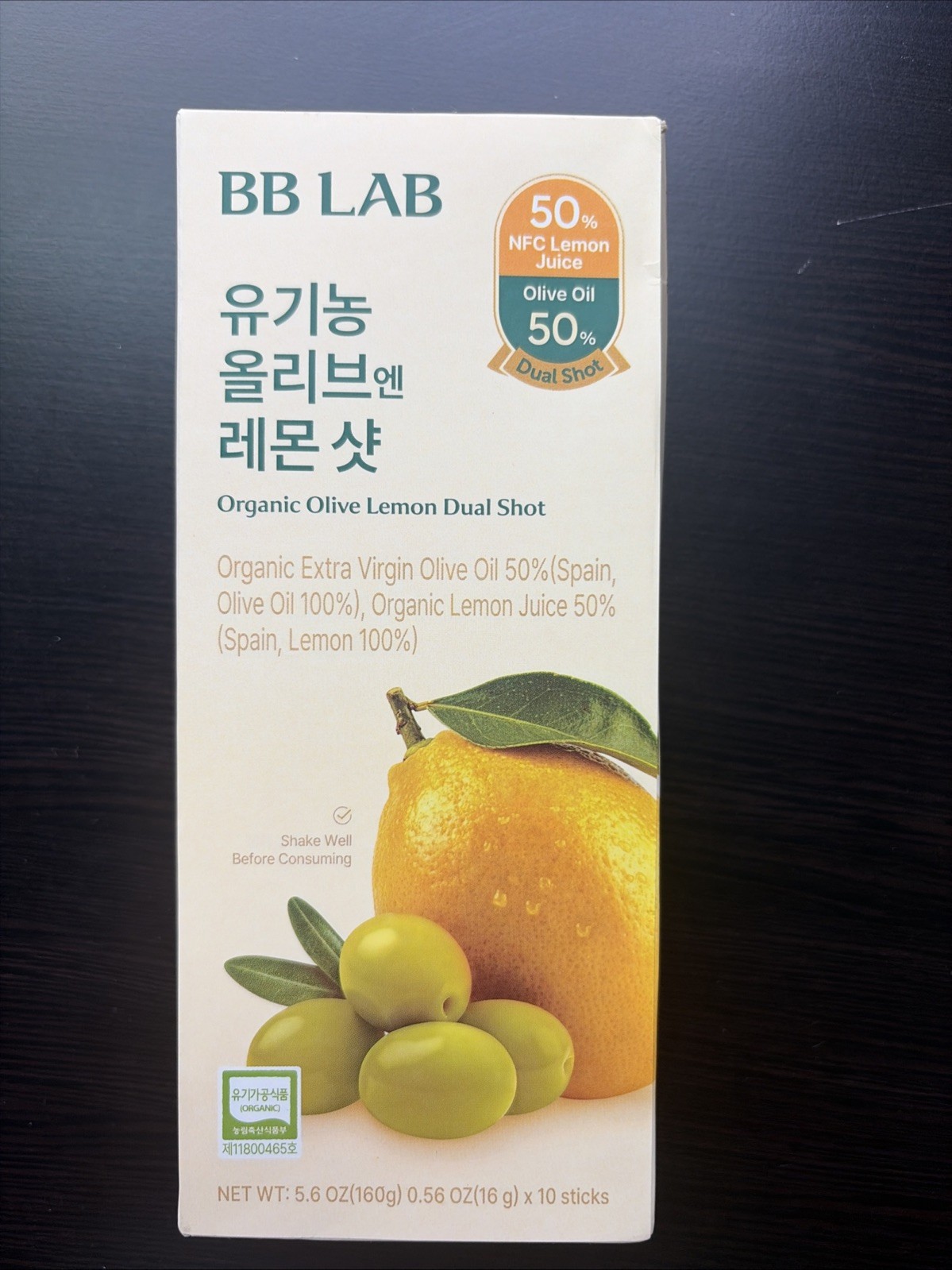 BB LAB Organic Olive & Lemon Dual Shot, 50:50 Ratio, 10 Sticks