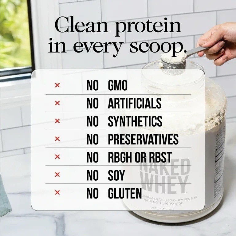 Naked Vanilla Whey Isolate, Grass Fed Protein, 24 Servings