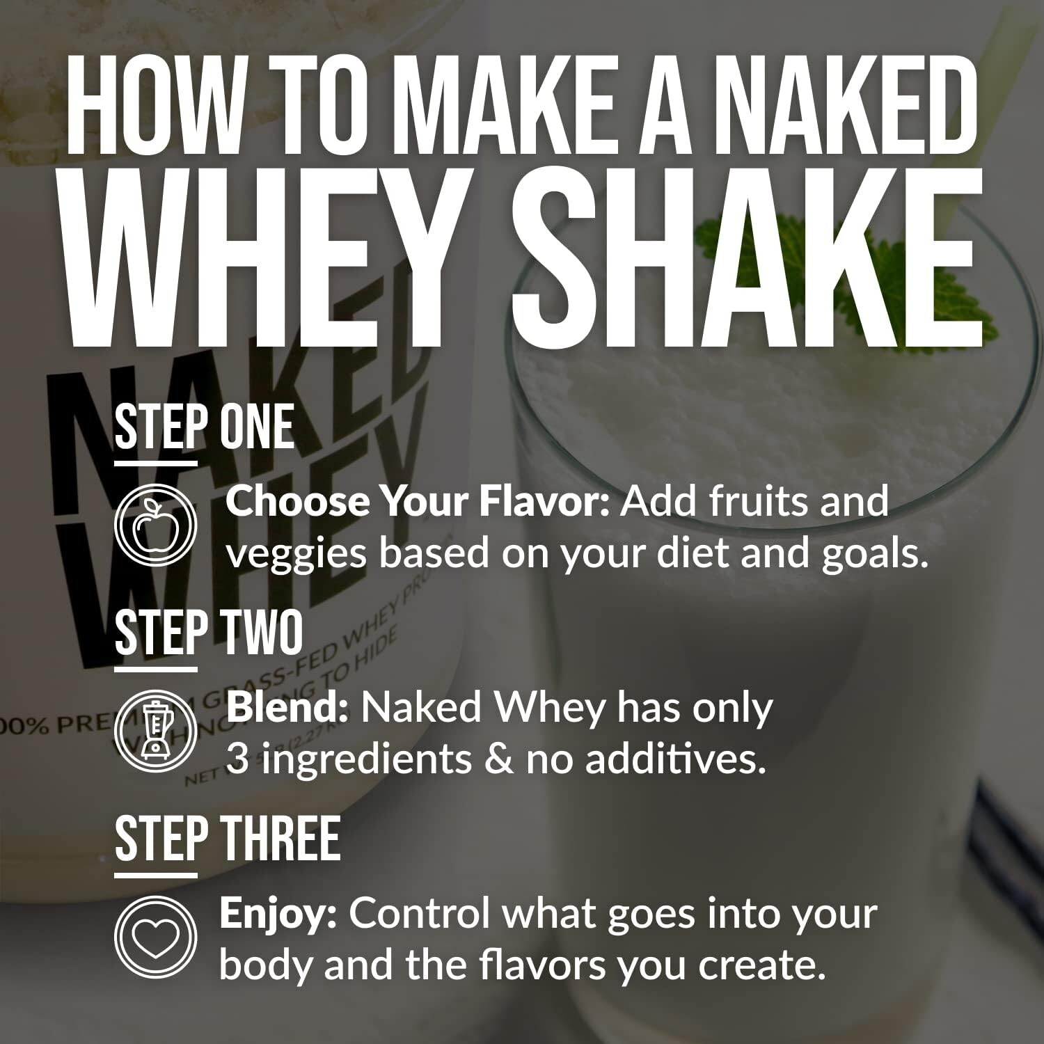 2LB Naked Whey – All Natural Grass Fed Whey Protein Powder, Organic Chocolate