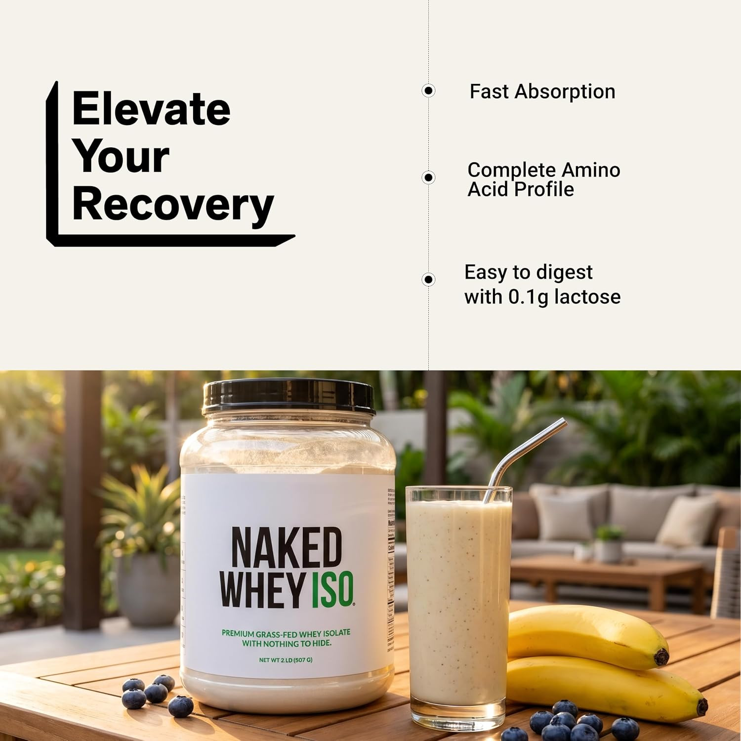 Whey Isolate Protein – Only 2 Ingredients, 30G Grass-Fed Protein, Zero Carb, Unf