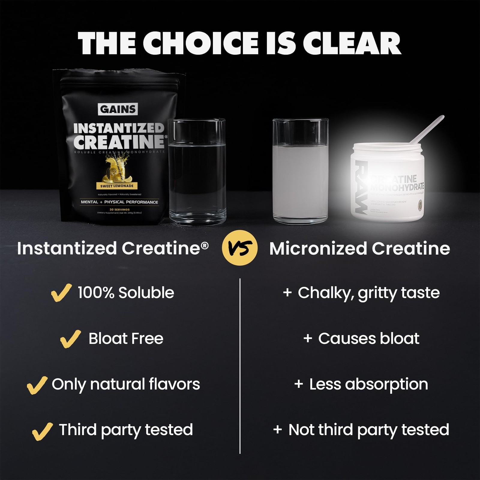 Gains in Bulk Instantized Creatine Monohydrate for 30 Servings (Pack of 1)