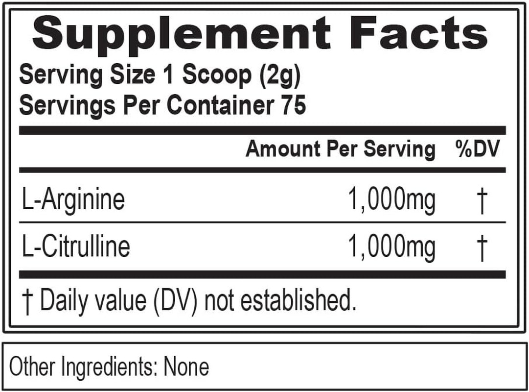 Nutrition L-Arginine + L-Citrulline – Endurance + Workout Performance Supplement