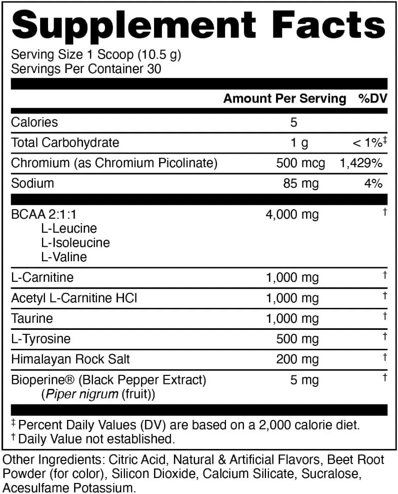 Bucked Up Racked Blood Raz | Intra Workout BCAA 211 Formula with L Carnitine …