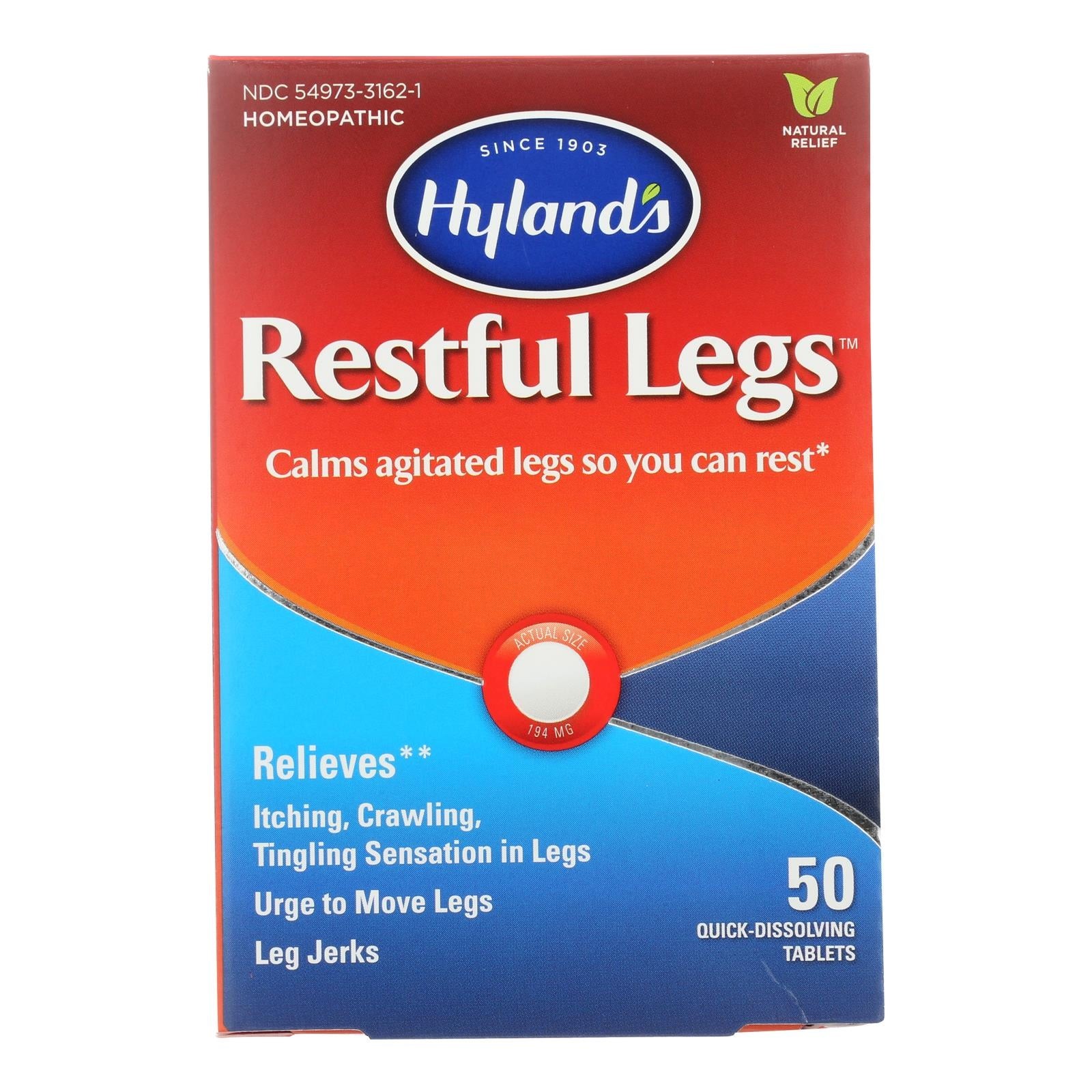 Hyland’s Restful Legs, Relief from Restless Legs, 50 Tablet Case (3-Pack)