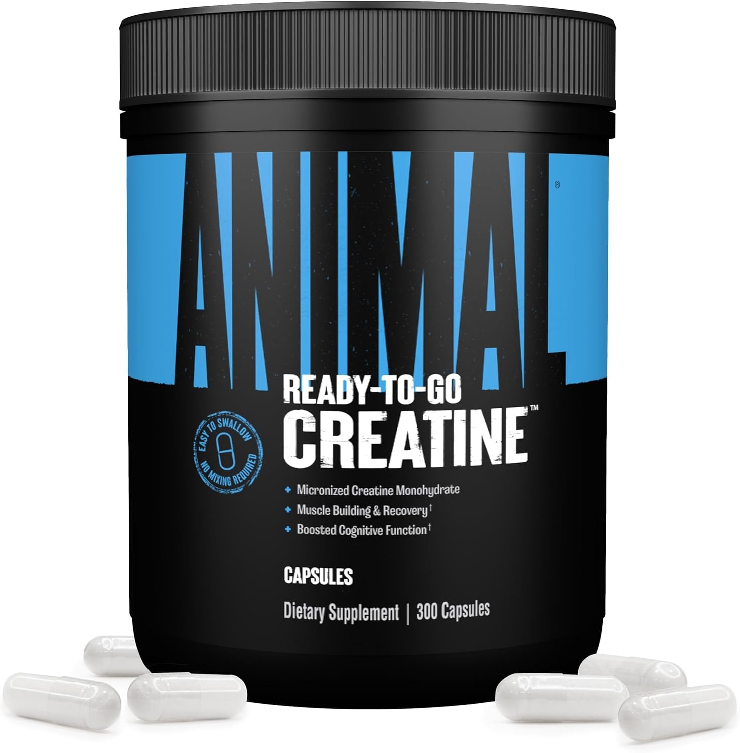Animal CREATINE Bulk Size Micronized Monohydrate 300 Capsules – 150 Servings