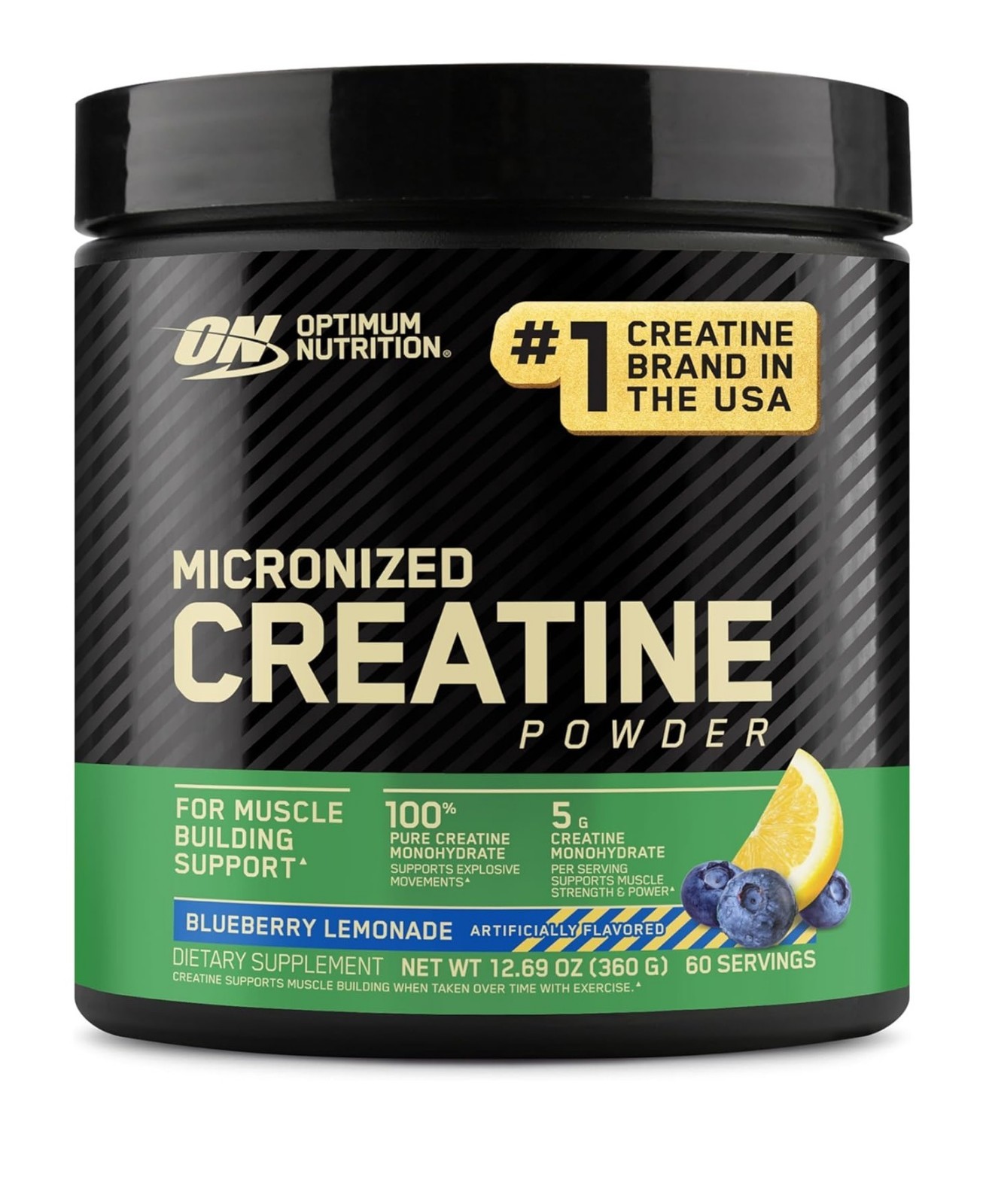 Optimum Nutrition Micronized Creatine Monohydrate Powder,Blueberry Lemonade-360G