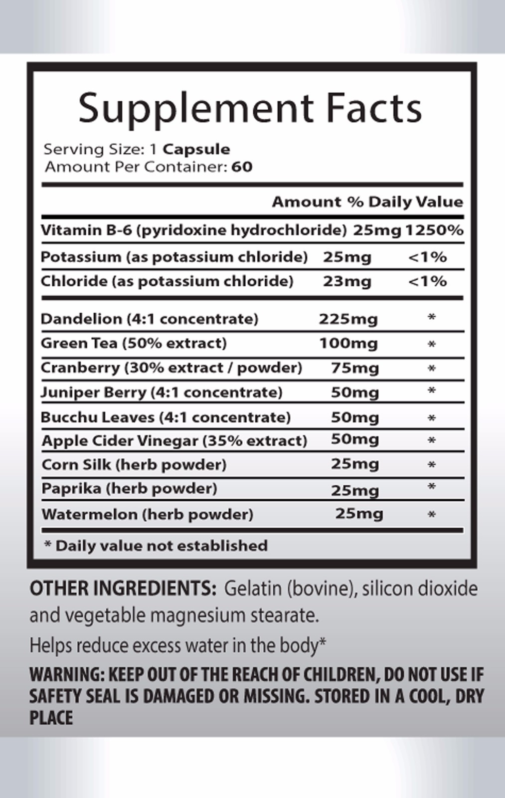 Metabolism enhancer – WATER AWAY – ACAI BERRY COMBO – cranberry essential oil