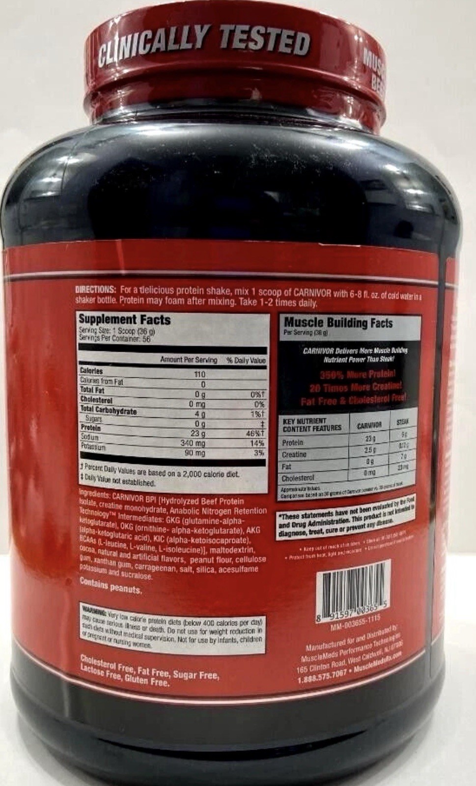 MuscleMeds Carnivor Chocolate Peanut Butter flavor 4.4 lbs Cholesterol FREE