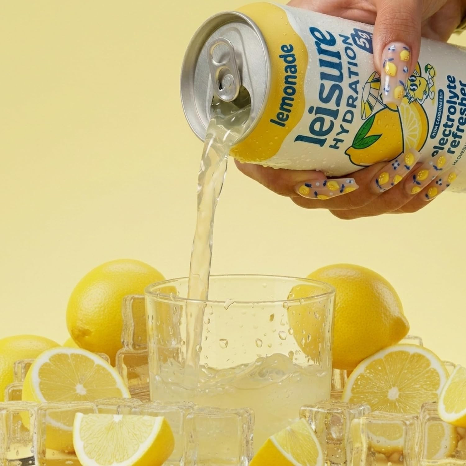 Leisure Hydration Electrolyte Drink, Lemonade Magnesium Ashwagandha, 16oz 12 Pk