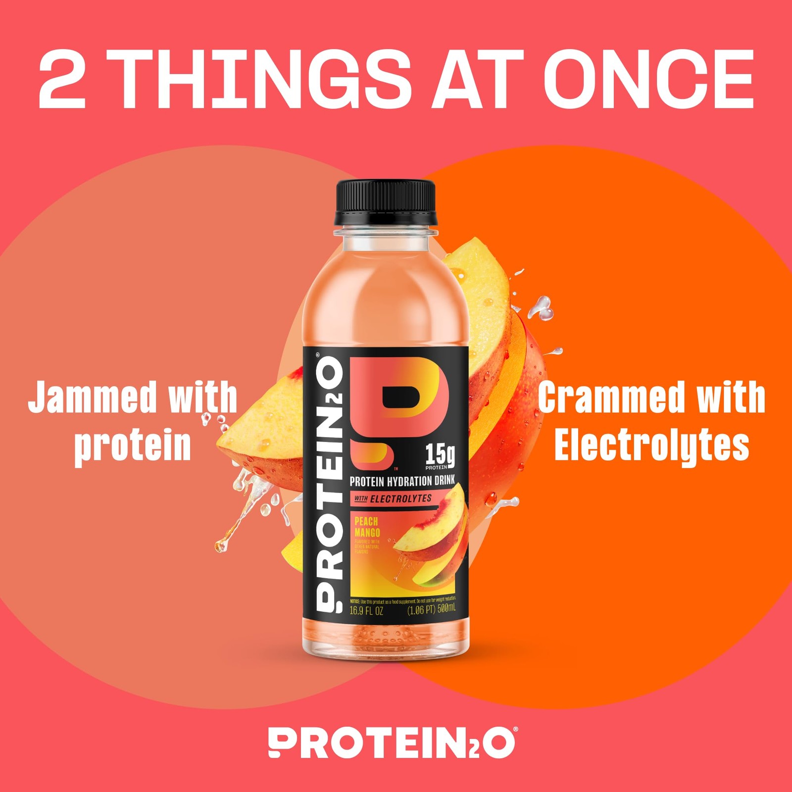 Protein2o 15g Whey Protein Infused Water, Peach 16.9 Fl Oz (Pack of 12)