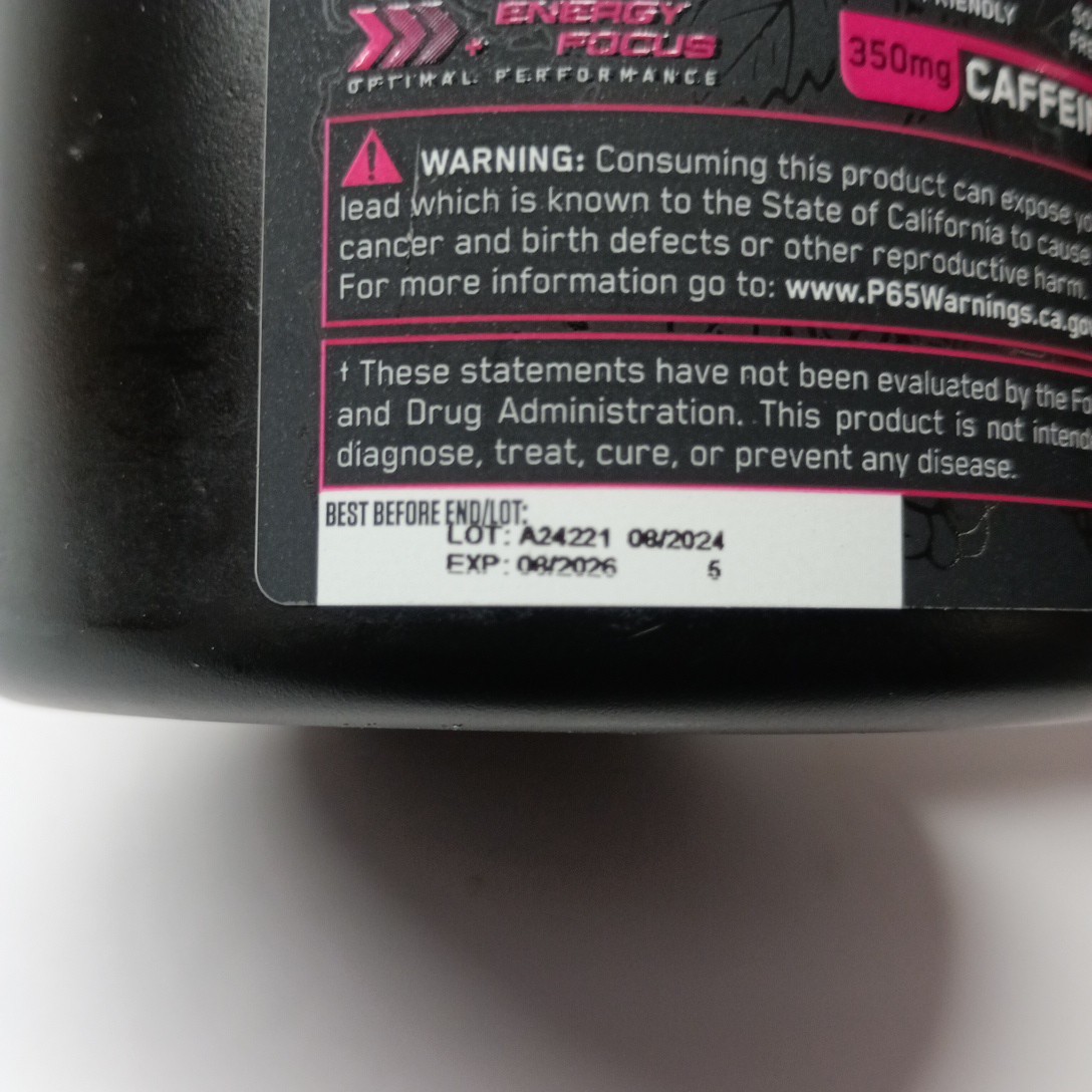 Abe All Black Everything Pre Workout Powder Baddy Berry 13.75oz 30 Servings 6/26
