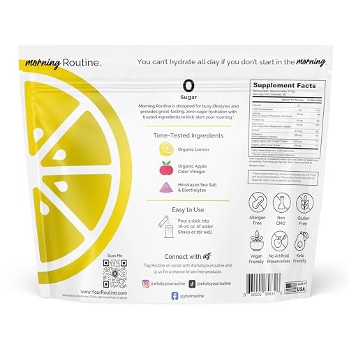 Morning Daily Hydration | Electrolyte Powder Packets | 0.23 Ounce (Pack of 30)