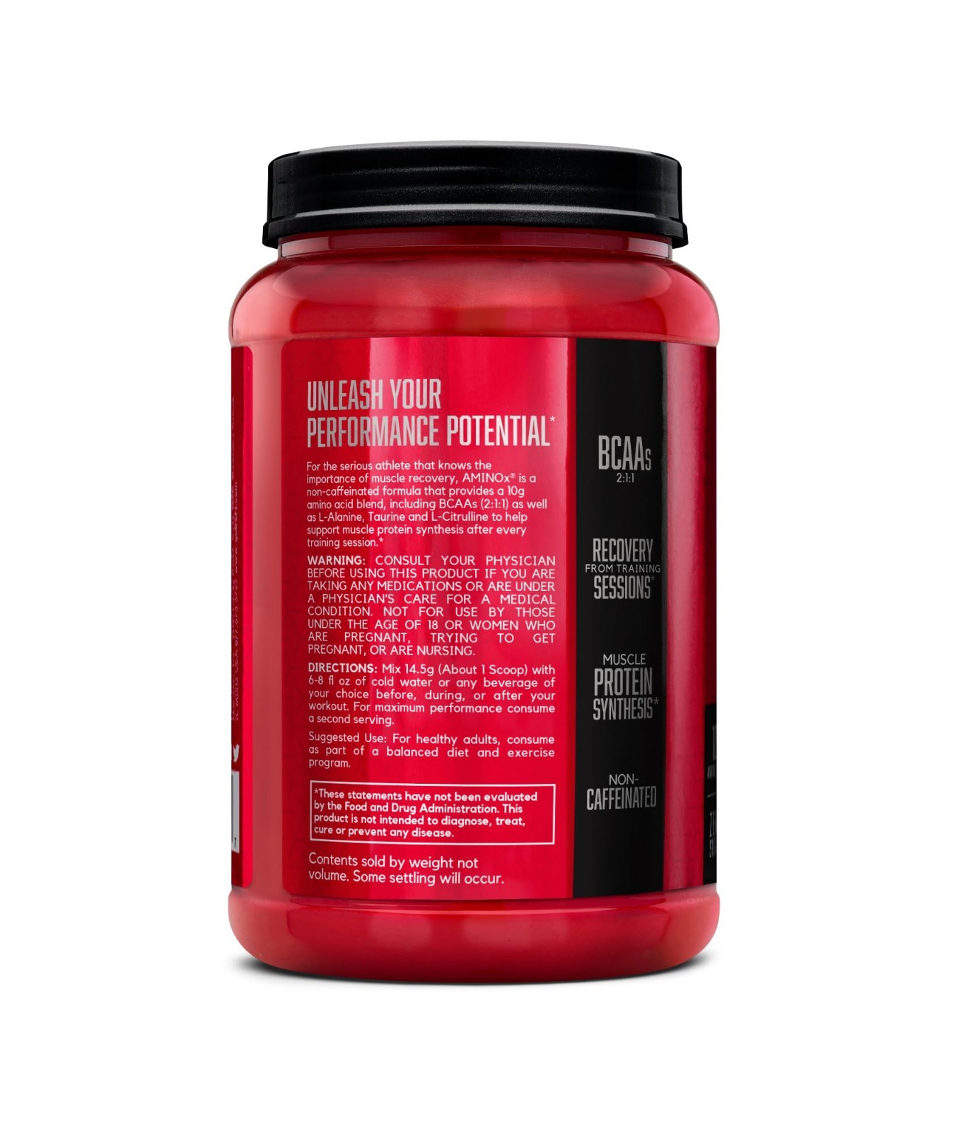 Amino Acid Recovery Powder, BCAAs for Endurance, Keto Friendly, Zero Sugar, 70 S