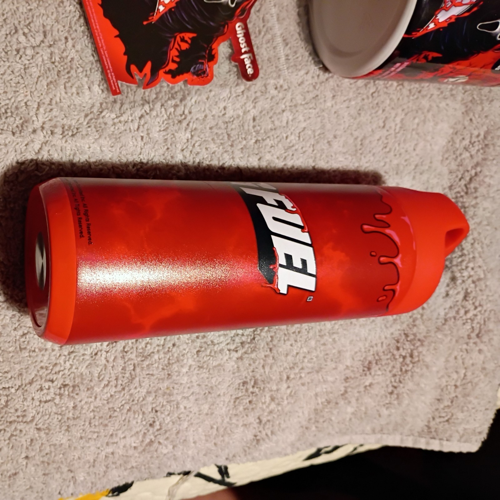 G Fuel Scream Ghost Face Jump Scare Collector’s Box Tub Metal Shaker Cup Sticker