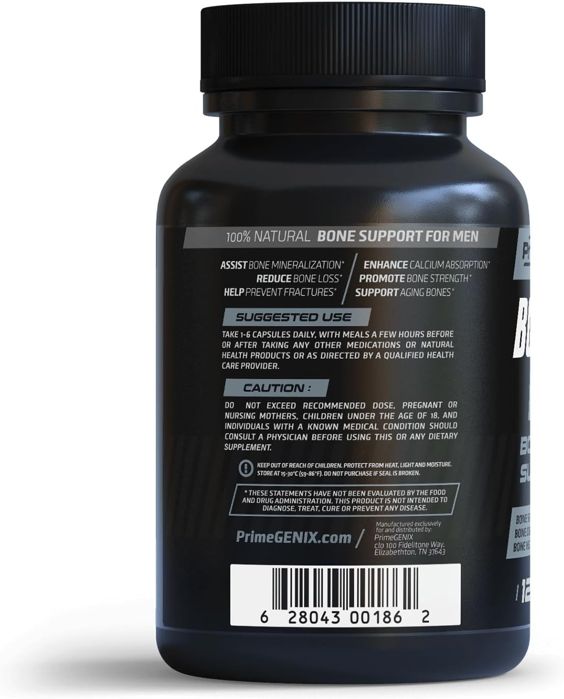 PrimeGENIX Bone Complex, Reduce Bone Loss, Designed for Men Vitamin D3, C, K
