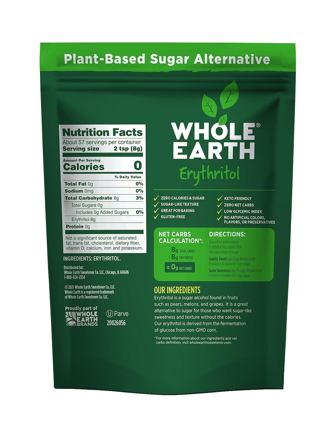 Whole Earth Sweetener Co. 100% Erythritol 16 Ounce (Pack of 1)