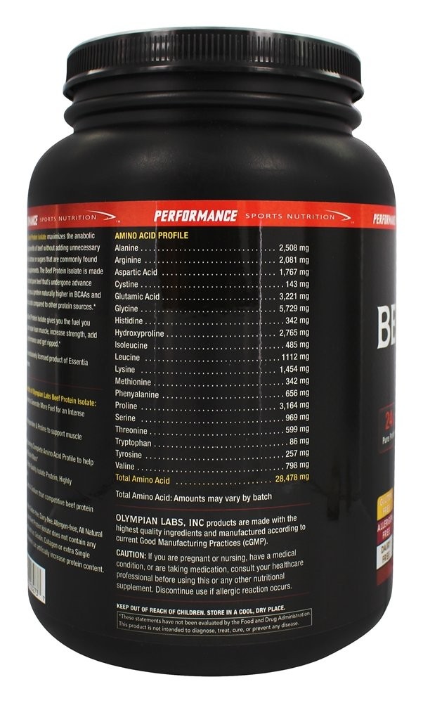 Olympian Labs Beef Protein Isolate Powder, 24g Protein, BST Free, 2 Grams BCA…