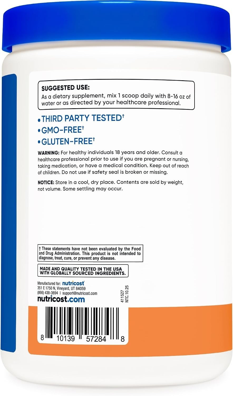 Nutricost BCAA+ Hydration Powder (Peach Rings) 30 Servings