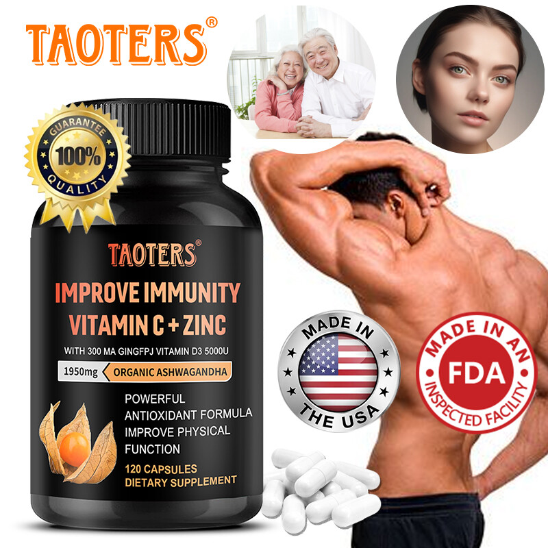 Vitamin C + Zinc + Ashwagandha 120 Capsules, Specially Selected Plant Extracts