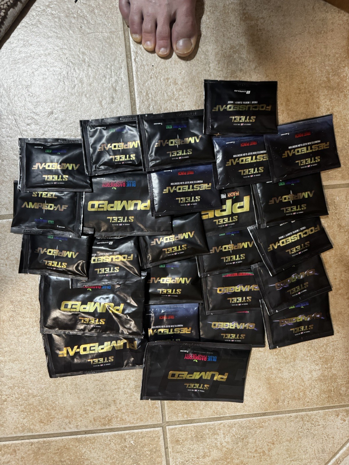 Steel Supplements Sample Packets Lot25 variety samples, t-shirt(L), shaker, etc