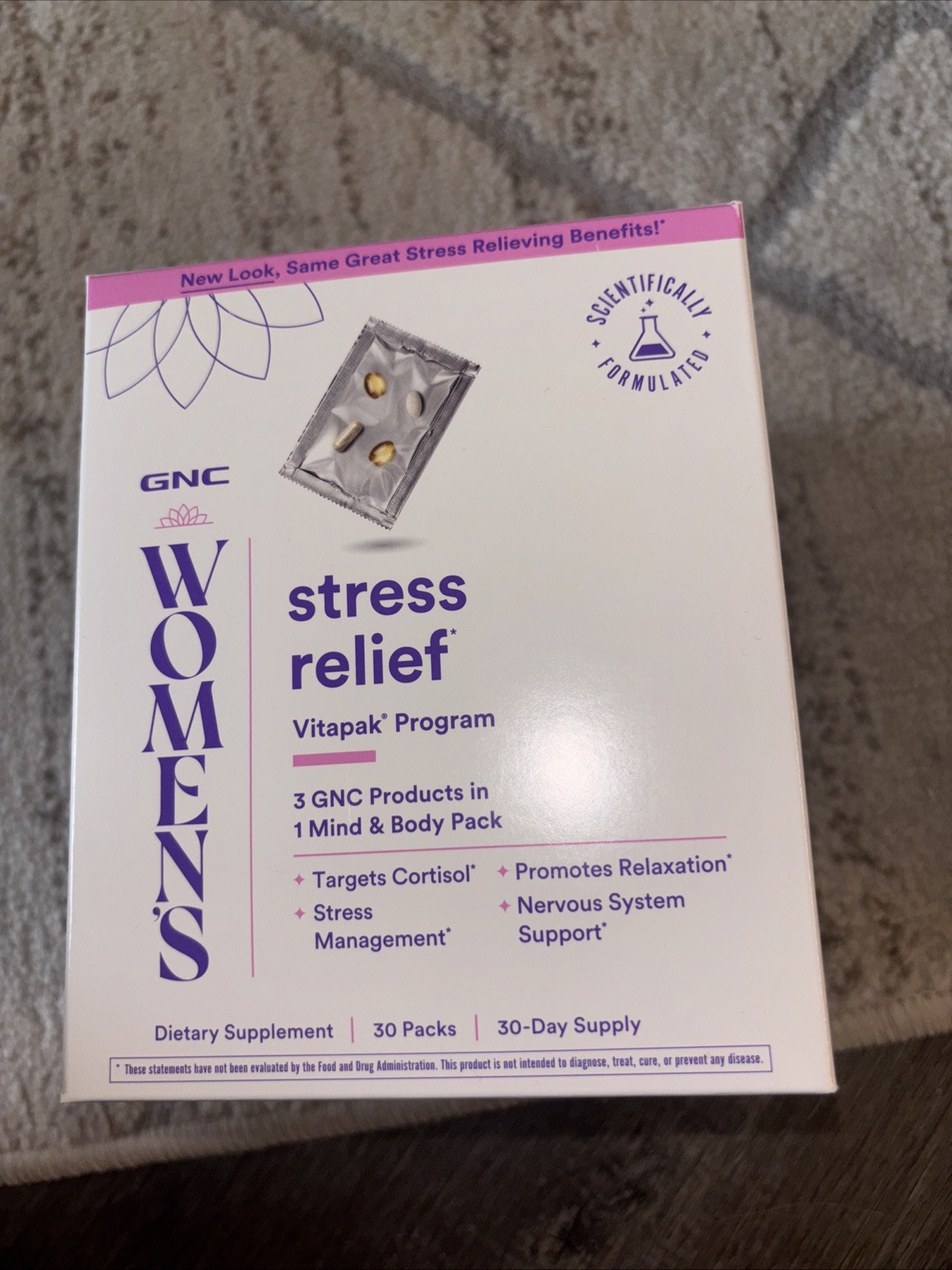 GNC Women’s Wellness Stress Relief Vitapak Program 30 Day Exp: 07/27