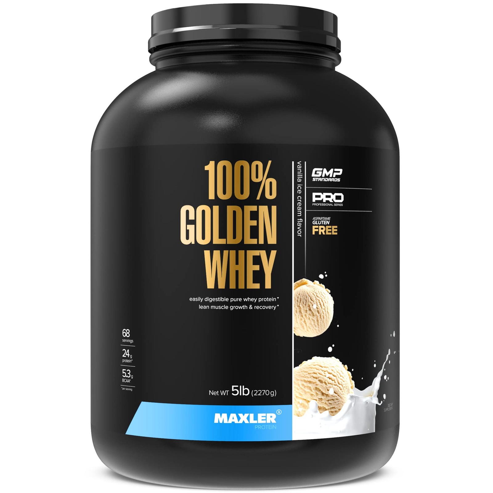 100% Golden Whey Protein – 24g of Protein per Serving – Whey Protein Powder for