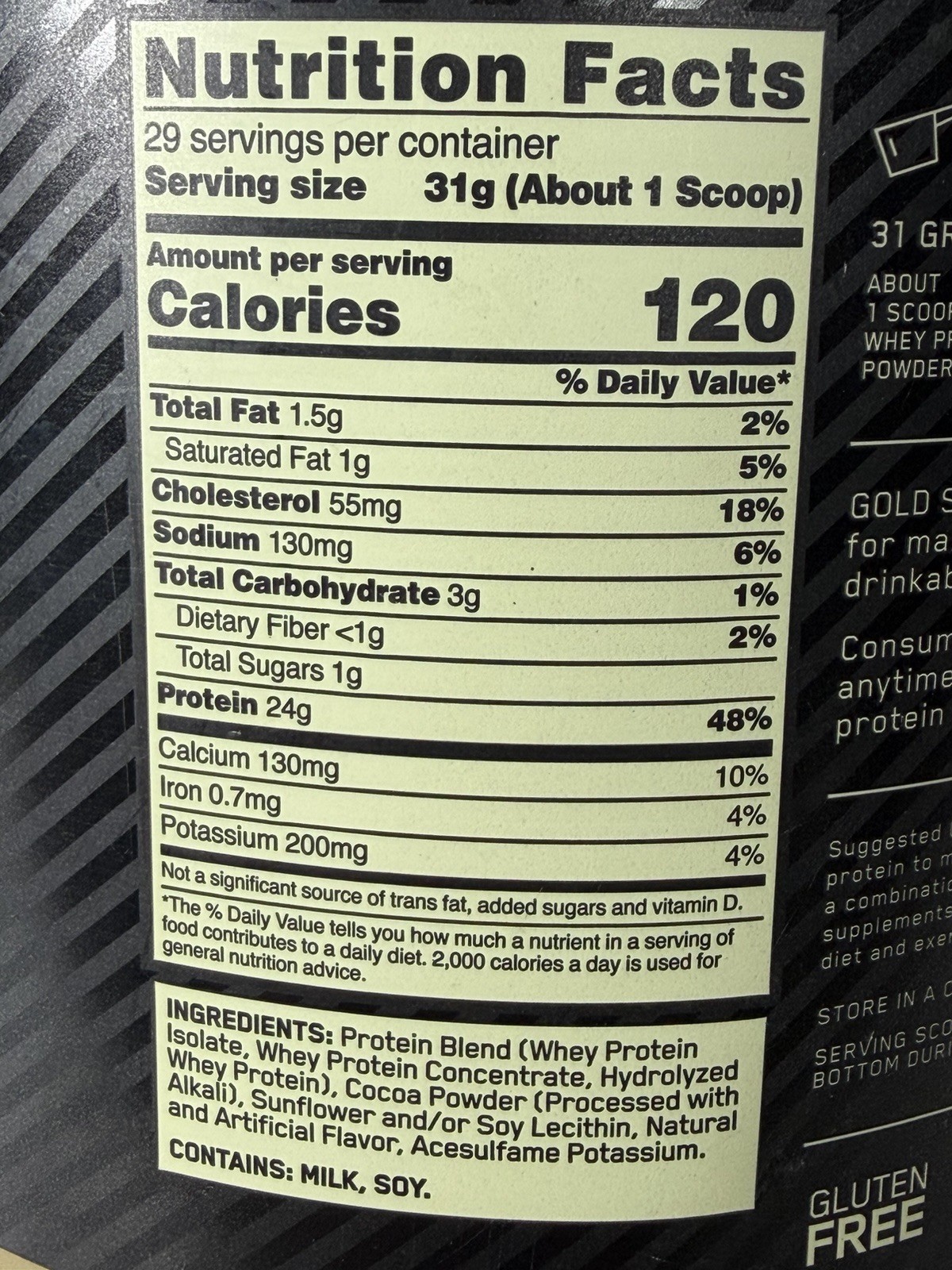 100% Whey Protein Powder, Double Rich Chocolate 1.98 Pound Exp:05/28/2027