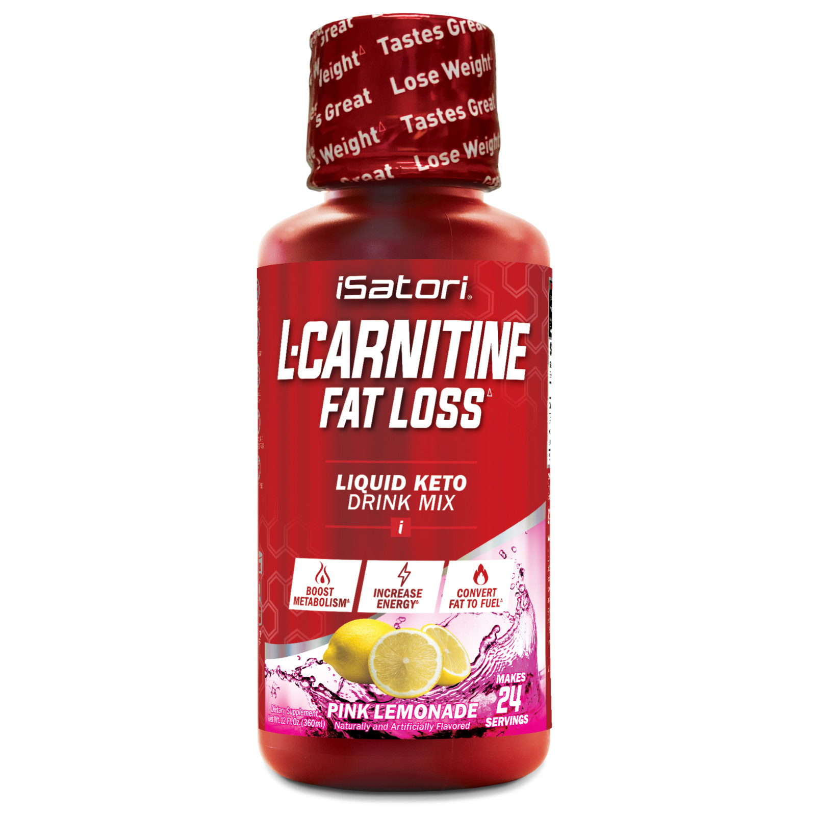 L-CARNITINE Fat Loss – Metabolism Activator – Pink Lemonade 1500mg / 24 Servings