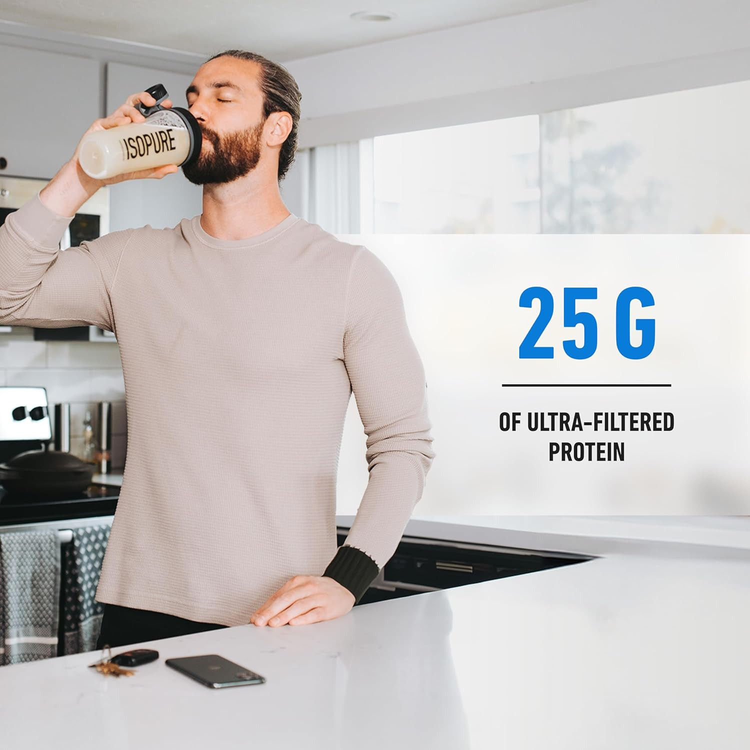 Zero Carb 100% Pure Whey Isolate Protein Powder, Lactose Free, Gluten Free, with