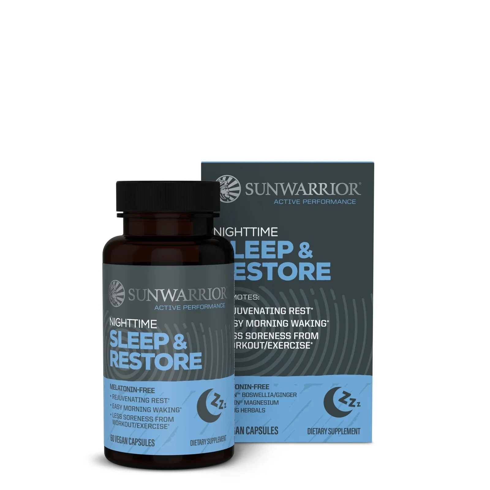 Sunwarrior Active Performance Nighttime Sleep & Restore – 60 Vegan Capsules