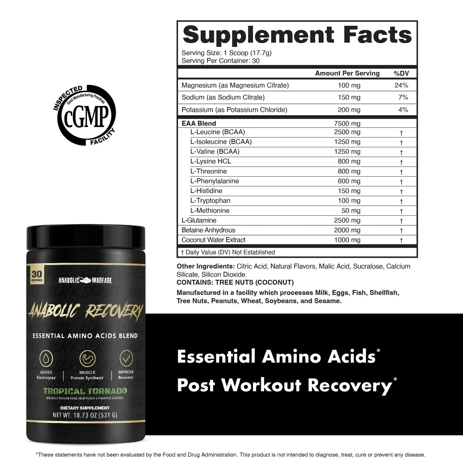 Anabolic Warfare Anabolic Recovery Essential Amino Acid Blend – Post-Workout …