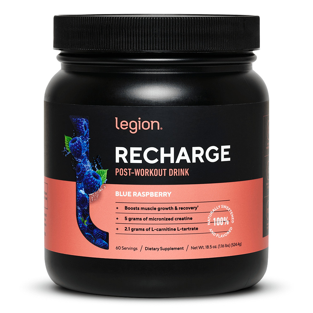 Legion Recharge Post Workout with Creatine, Blue Raspberry, 60 Servings