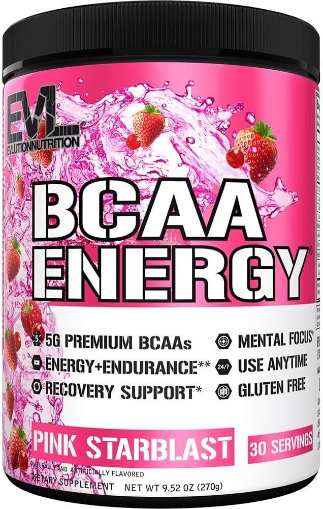 EVL Evlution Nutrition BCAA Energy Amino Acid Pre-Workout Powder – All FLAVORS