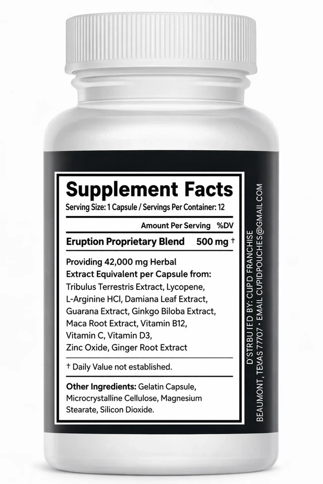ERUPTION – Male Performance Support – Boost Stamina, Size, Stamina & Vitality