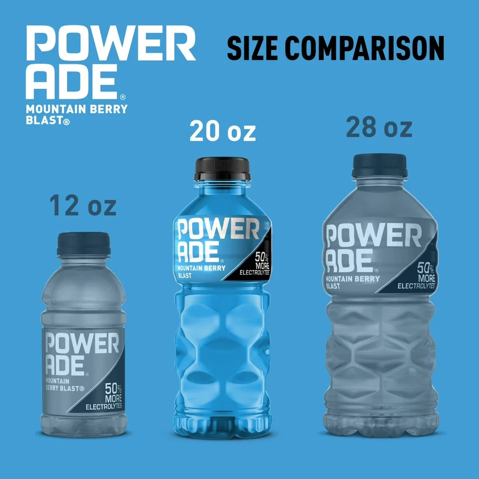 POWERADE Mountain Berry Blast Electrolyte Sports Drink Bottles, 20 fl oz, 8 PACK