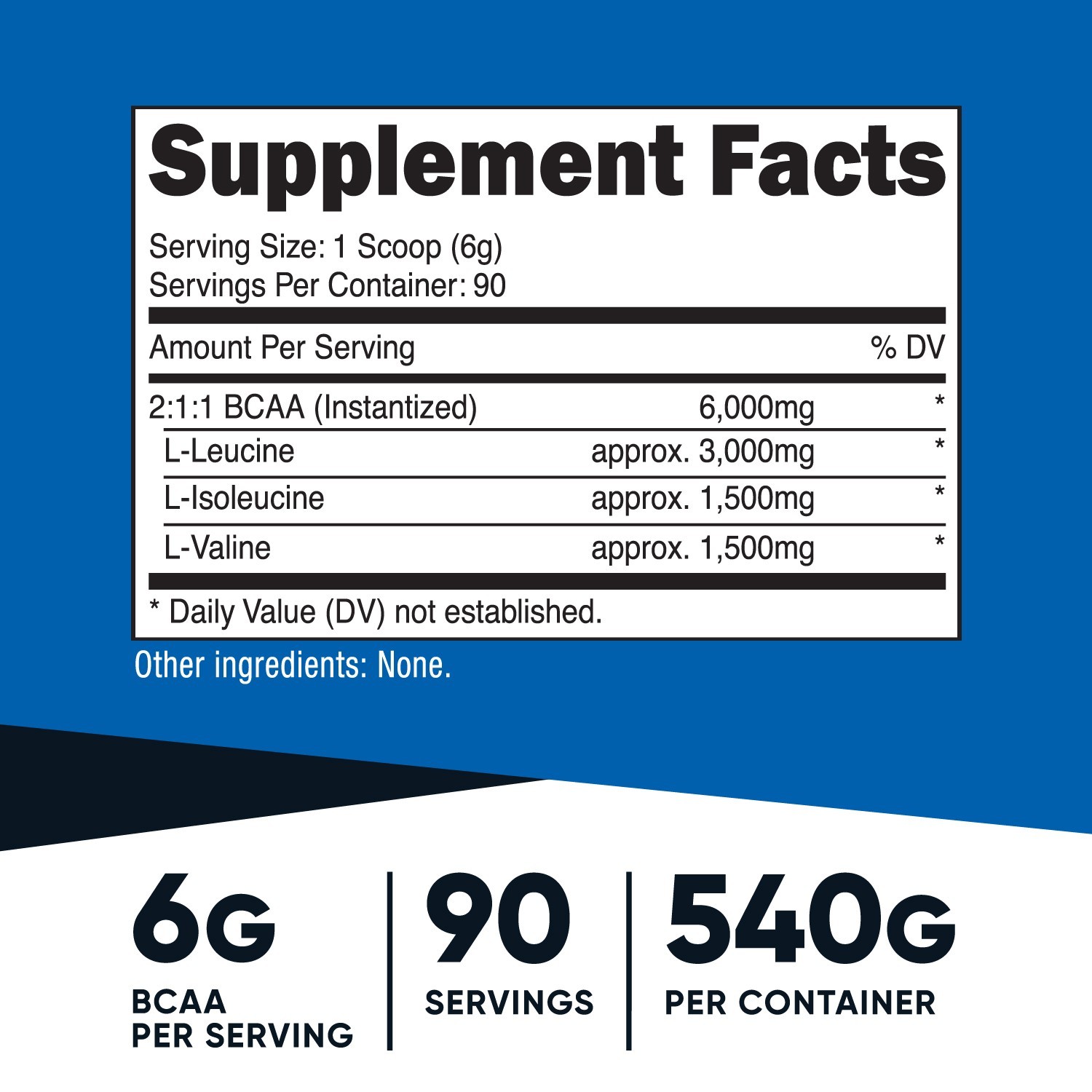 Nutricost BCAA Powder 90 Servings (Unflavored) – 6000mg Per Serving