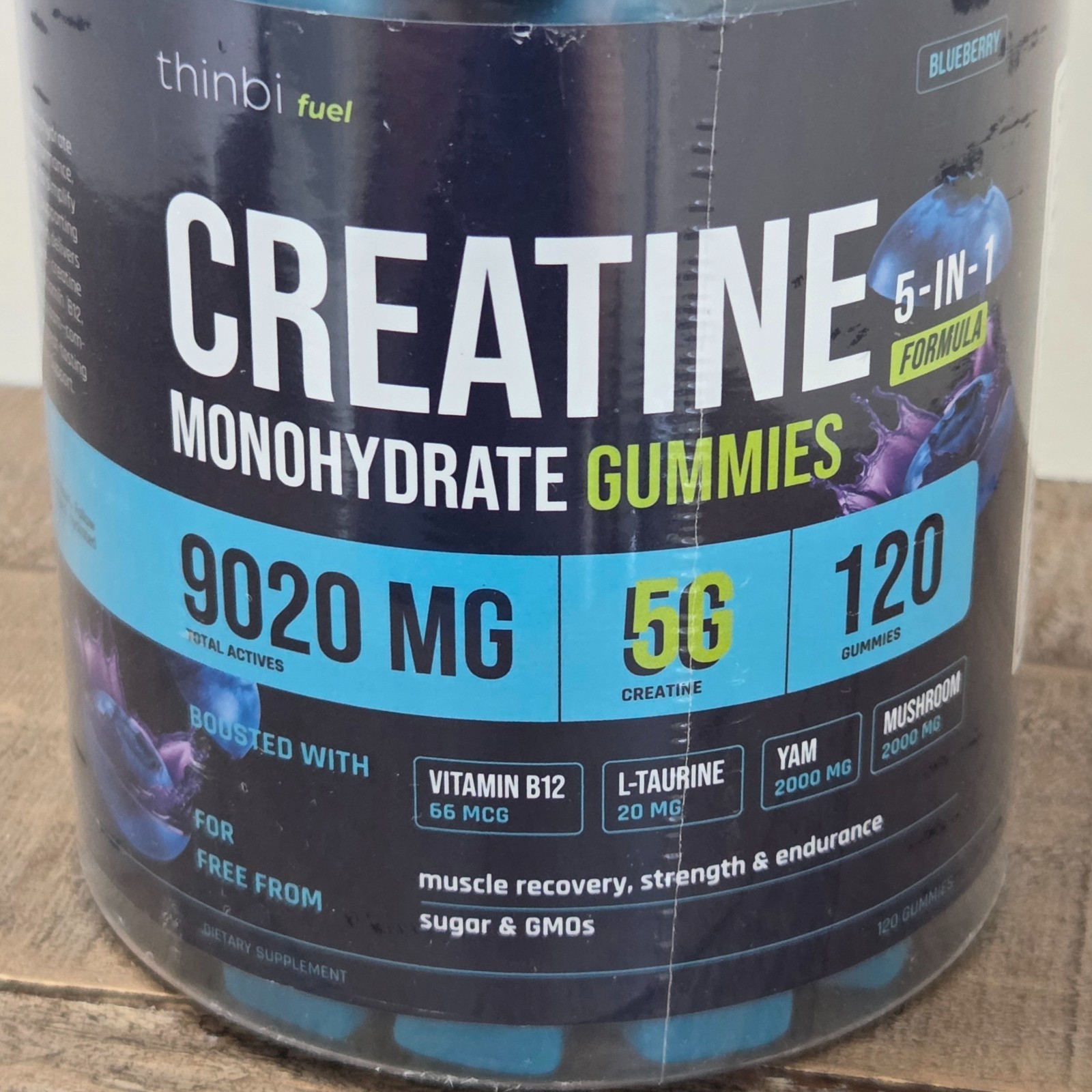 Thinbi Creatine Gummies 5-in-1 Complex 5G Creatine Monohydrate B12 & L-Taurine