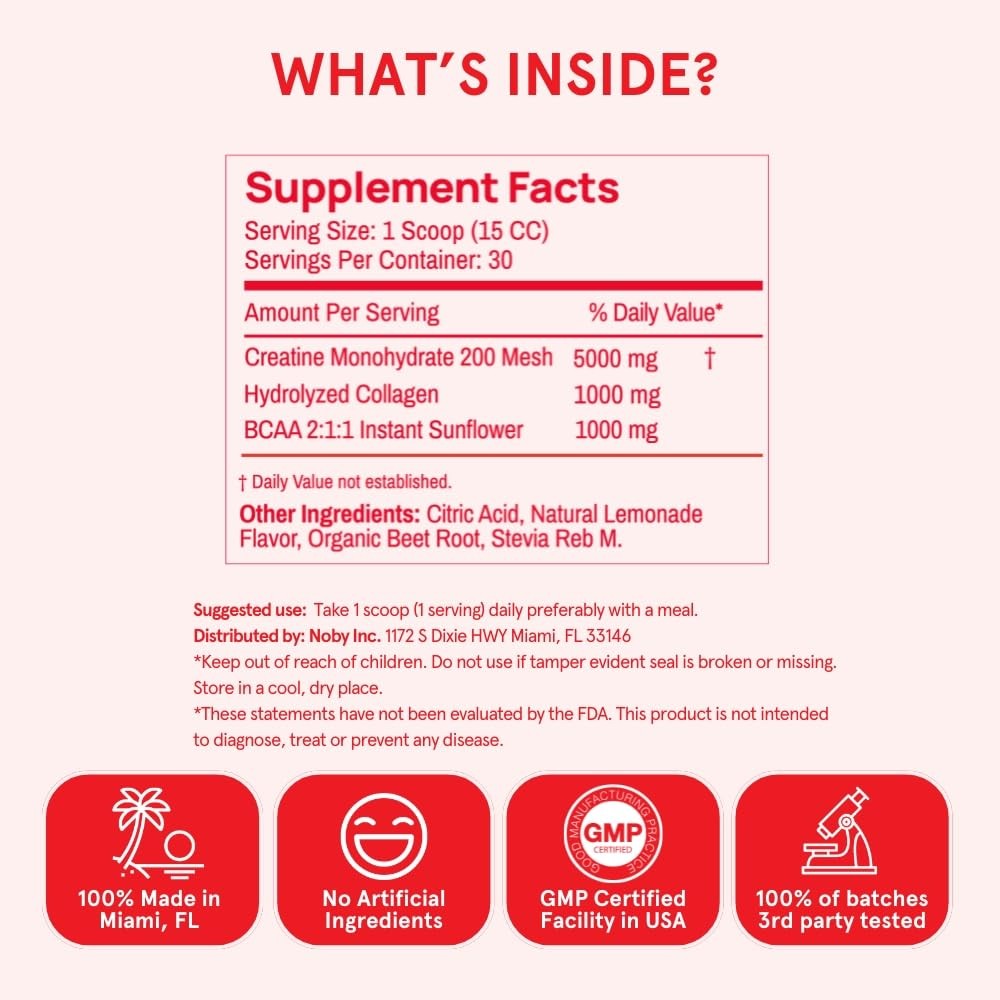 Creatine for Women – Micronized Creatine Monohydrate Powder with BCAA & Colla…
